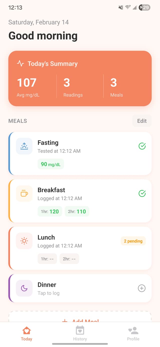 SugarBelly daily view